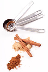 Measurement Spoons with Brown Sugar and Cinnamon