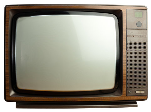 vintage tv isolated on a white background