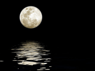 Fototapeta premium Full Moon over water