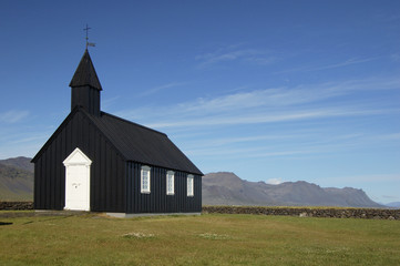 The black church at Búðir on Snaefellsnes penisula