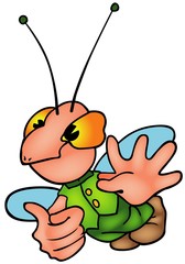 Flying Bug - Colored Cartoon Illustration