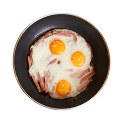 fried eggs with bacon