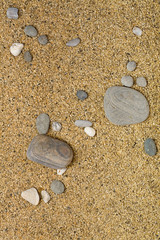 Rocks and Stones over the sand