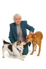 Old aged woman with pets © Ivonne Wierink