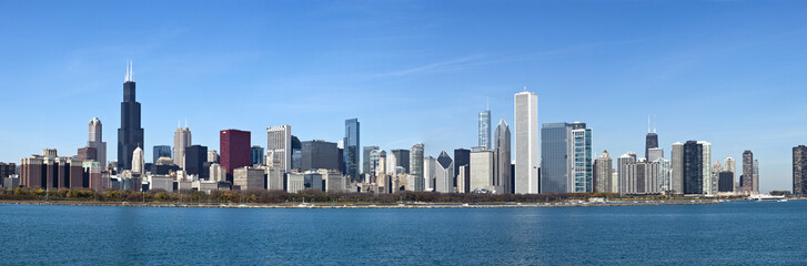 Fototapeta na wymiar Chicago - Panoramiczny widok z jeziora Michigan