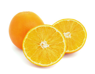 Oranges on white background