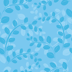 Fototapeta na wymiar vector blue floral seamless pattern