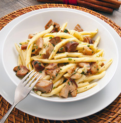 pasta italiana ai funghi porcini