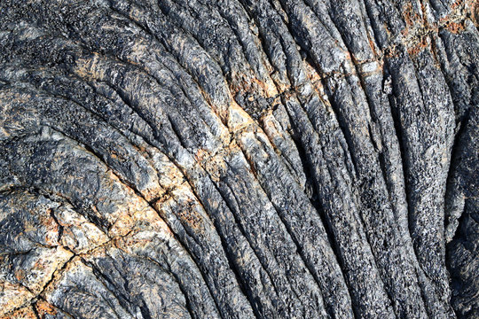 surface de lave cord&eacute;e du Piton de la Fournaise, R&eacute;union