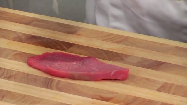 fresh veal escalope pounding