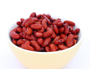 Red beans in yellow bowl