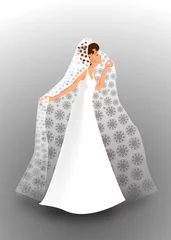 Photo sur Plexiglas Inspiration picturale mariée dans un voile