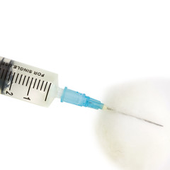 Syringe and Cotton isolated