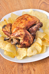 Pollo arrosto e patatine