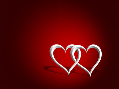 illustration of a couple of hearts over a red background