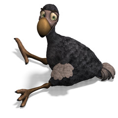 very funny toon Dodo-bird. 3D rendering with clipping path and © Ralf Kraft