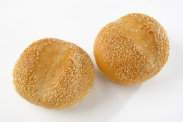 two bread on white background
