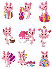 Fototapeta premium cartoon easter rabbit and egg icon