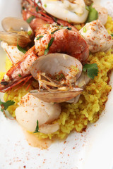 Seafood paella