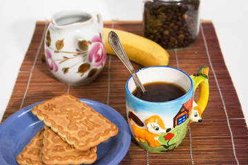 cup of coffee and a snack