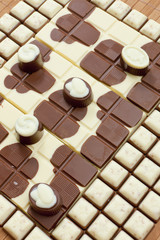 chocolate bars with chocolate candies