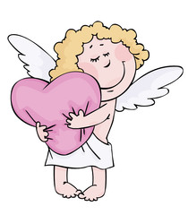 Valentine's card with cute cupid