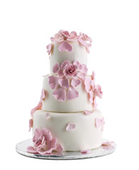 Obraz na płótnie Canvas Wedding Cake Na Białym Tle