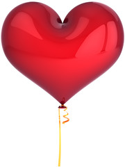 Heart balloon colored red. Love is in the air! Party decoration