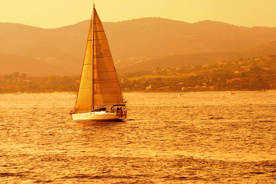 Sail during the sunset