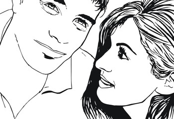 Pareja de enamorados en el dia de San Valentin