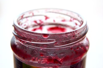 Empty glass of jam
