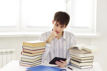 Student with ebook reader
