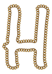 Like Golden Chain Isolated Alphabet Letter H