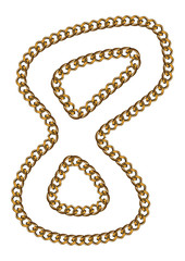 Like Golden Chain Isolated Alphabet Number Eight
