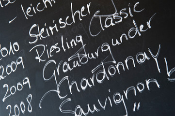 Tafel in einer Weinstube