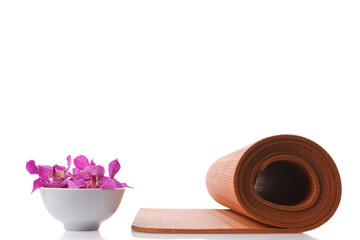 Yoga Mat and Orchid