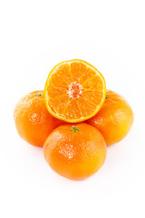 Fresh tangerines isolated on white