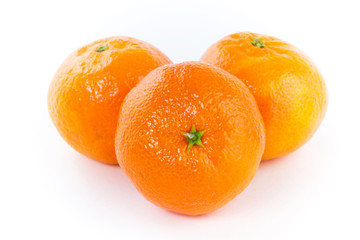 Fresh tangerines isolated on white