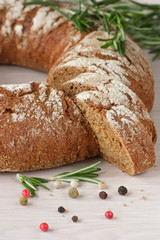 Tasty Finnish rye bread for picnic