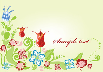 Floral border from tulips