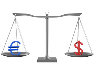 Euro and Dollar on balance