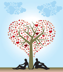 Plakat Albero cuore amore persone