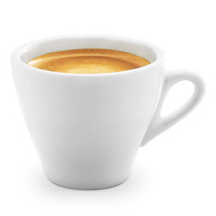 espresso coffee in a white cup + Clipping Path