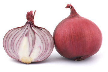 Fototapeta premium red onion on white background
