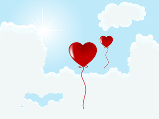 Fototapeta na wymiar Valentine heart balloons