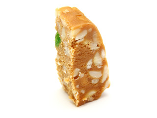Peanut brittle isolated on white background