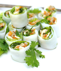 NOODLE Thai apply style vegetables roll.