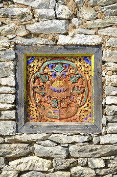 The rock wall Bhutan ornament