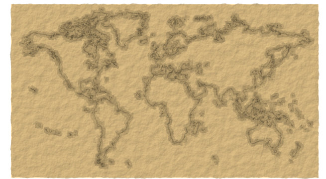 World Map on Old Paper