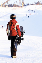 Skateboarder ready to go